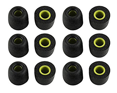 Zotech 6 Pair Memory Foam Replacement Earbuds, Ear Tips for JayBird BlueBuds X, X2 & X3 Bluetooth Sport Headphones (Medium)