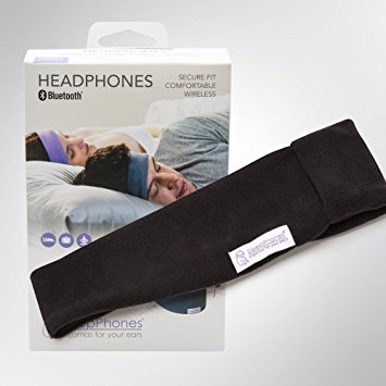 SleepPhones Wireless | Bluetooth Headphones | Ultra Thin Speakers | Lightweight & Comfortable Headband | Best for Insomnia | Includes Micro USB for Recharging | Midnight Black Fleece Fabric