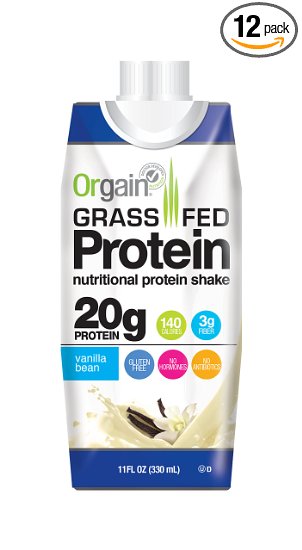 Orgain Grass Fed Protein Shake, Vanilla Bean, 11 Ounce, 12 Count