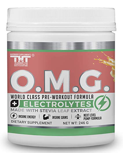 OMG Preworkout Drink for Hardcore Improvement & Performance.Boosts Energy,Motivation,Builds Muscle, Promotes Muscle Recovery,Focus (20 Oz (30 Servings), Fruit Punch