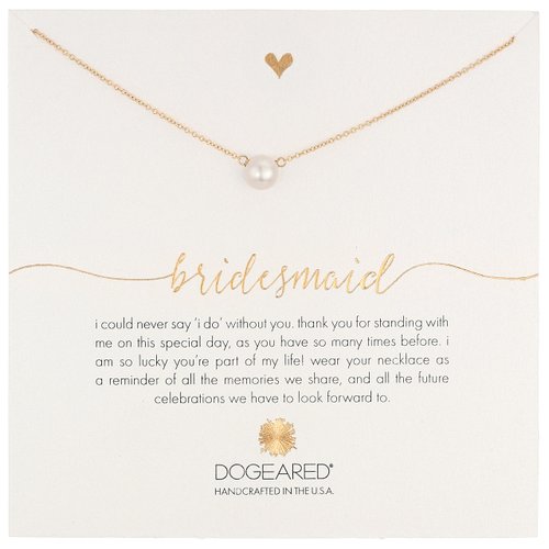 Dogeared "Bridal" Bridesmaid White Button Freshwater Cultured Pearl Necklace, 16"
