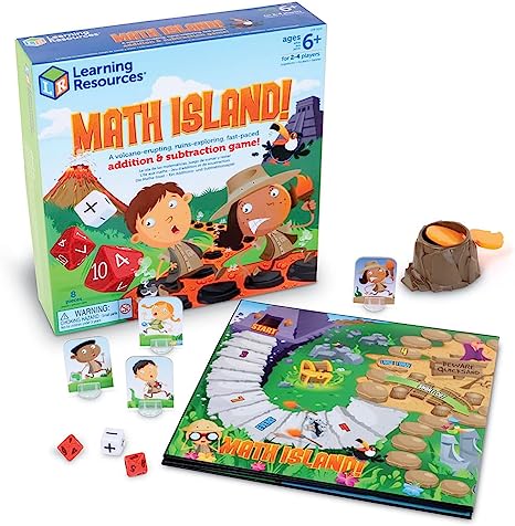 Learning Resources Math Island Addition & Subtraction Game, Elementary Math, Teaching Toys, Children’s Math Games, Educational Indoor Games, 8 Pieces, Age 6  Gifts for Kids