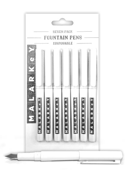 MALARKeY Disposable Fountain Pens, Fine Nib (7-pack set)