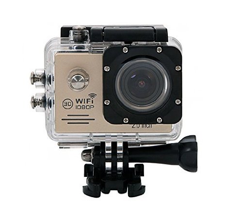 Lightdow LD6000 1080P HD Wifi Sports Action Camera Kit - 2.0" LCD   170° Wide Angle Lens   DSP-NT96655   Bonus Battery (Gold WiFi)