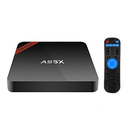Evangel Android 5.1 4K TV Box A95X Amlogic S905 Quad core Cortex A53 2.0GHz 64bit Mini PC KODI 16.1 Pre-installed 1GB 8GB 1080P Small and Smart with Learning Remote