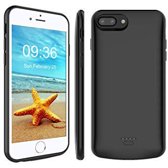 Stoon iPhone 6s Plus/6 Plus/8 Plus/7 Plus Battery Case, 5500mAh Detachable Portable Charger Case Extended Battery Protective Charging Case for iPhone 8 Plus/7 Plus/6s Plus/6 Plus (5.5 Inch) (Black)