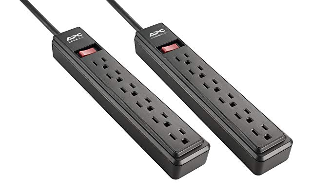 APC 6-Outlet Power Strip, 2-Pack (PZ62BDP)