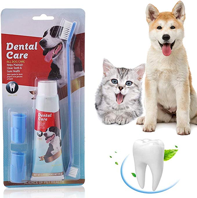 SEGMINISMART Toothpaste for Dogs,Toothbrush Kit,Improve Gum & Tooth Health Freshen Dog Breath