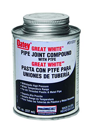 Oatey 31231 Pipe Joint Compound with PTFE with Brush, 8 fl.Ounce