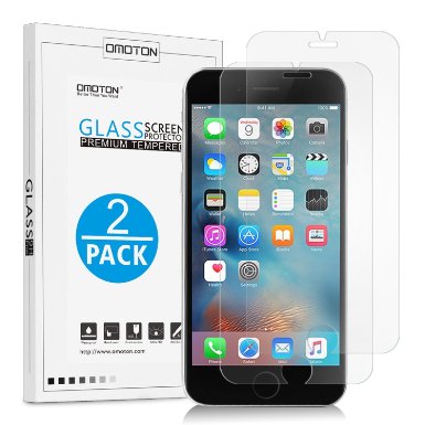 OMOTON [2 Pack] iPhone 7 Screen Protector- [9H Hardness] [Premium Clarity] [Scratch-Resistant] Tempered Glass Screen Protector for Apple iPhone 7 4.7 Inch, Lifetime Warranty