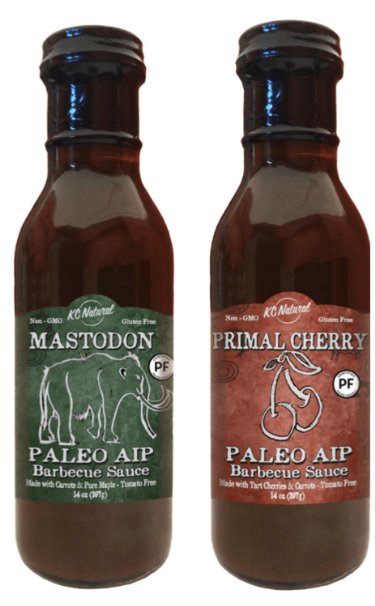 KC Natural - Paleo AIP Barbecue Sauce 14 oz, Combo Pack (Mastodon and Primal Cherry)