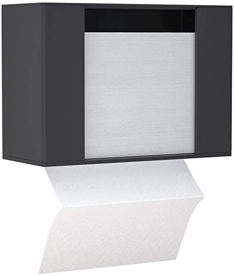 HIIMIEI Black Acrylic Paper Towel Dispenser Wall Mount or Countertop for Multi-Fold Paper Towel,C-Fold, Zfold, Tri-fold Hand Towel Holder Commercial, 4 Inch Width x 9.7 Inch Length x 6.5 Inch Height