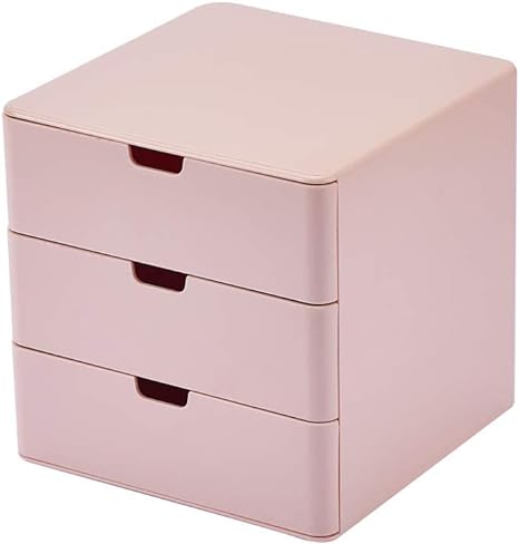 Dalanpa 3-Drawer Vanity Organizer, Compact Storage Organization Drawers Small Size Pink