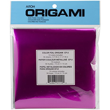 Aitoh Assorted Foil Origami Paper, 5.875 by 5.875-Inch, 36-Pack