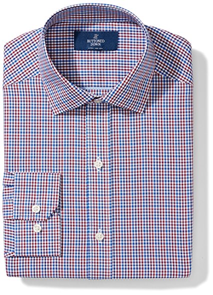 Buttoned Down Men's Classic Fit Spread-Collar Pattern Non-Iron Dress Shirt