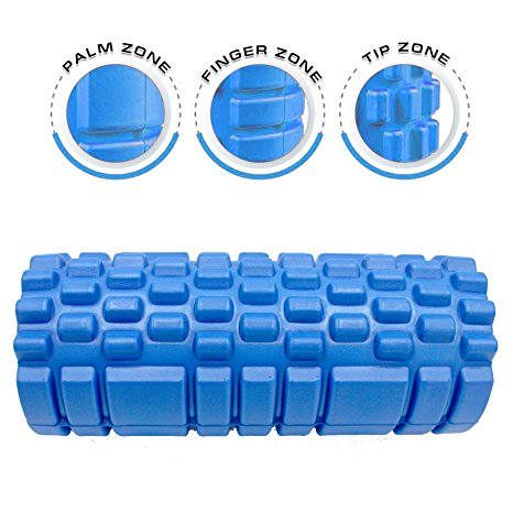 Dr. Health (TM) 13 Inch Deep Tissue Grid Yoga Fitness Massage Foam Roller (Blue)