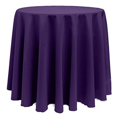 Ultimate Textile (10 Pack) 120-Inch Round Polyester Linen Tablecloth - for Wedding, Restaurant or Banquet use, Purple