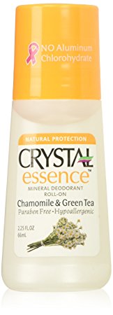 Crystal Deodorant Essence Roll-On 2.25oz Chamomile/Green Tea (3 Pack)