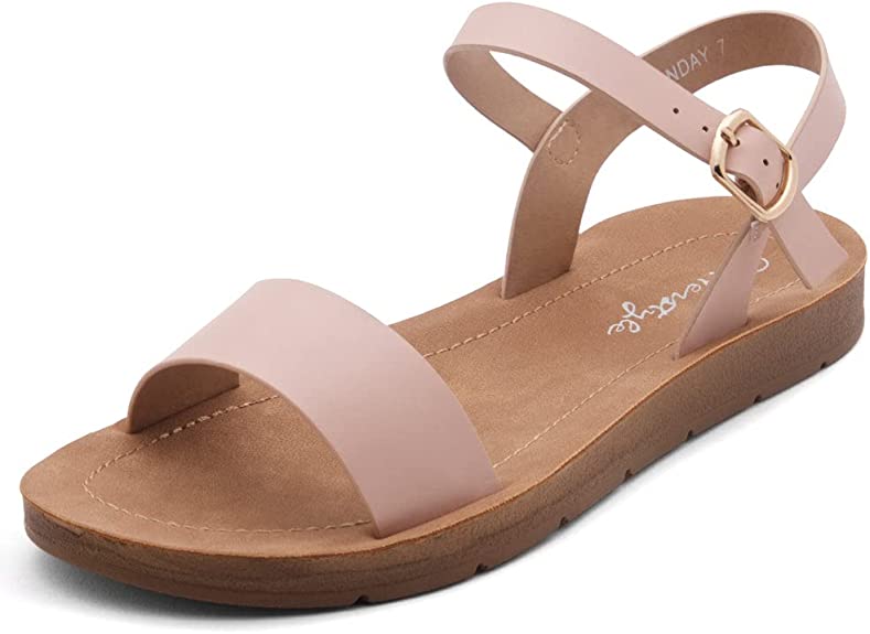 Herstyle Monday Women's Open Toes One Band Ankle Strap Flat Sandals