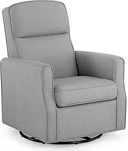 Delta Children Blair Slim Nursery Glider Swivel Rocker Chair, French Gray