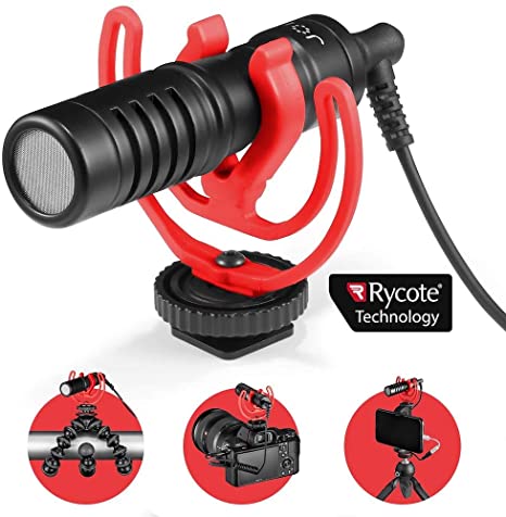 JOBY Wavo Mobile Compact On-Camera Microphone with Rycote Shock Mount, Deadcat Windscreen for Smartphone, CSC, Camcorder, Vlogging, YouTube,Content Creators on The Go