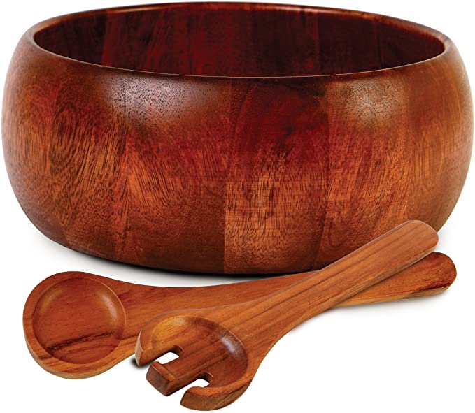 Gibson 3-Piece Laroda Salad Set, 10-inch, Acacia Wood