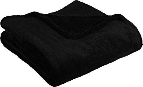 Fancy Collection Luxury Micro-fleece Ultra Plush Solid Blanket (King, Black)