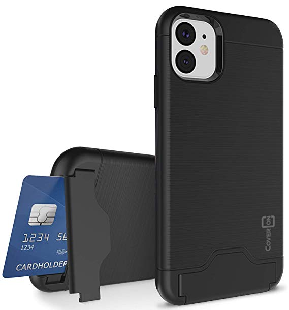 CoverON Protective Kickstand Credit Card Holder SecureCard Series iPhone 11 Case (2019), Black