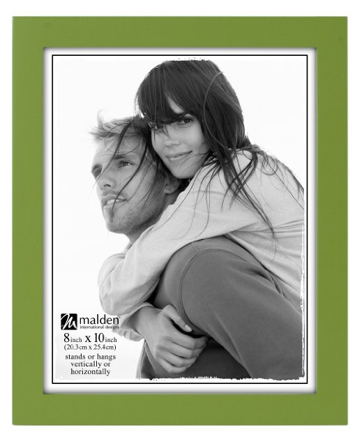 Malden International Designs Linear Classic Wood Picture Frame, Holds 8x10 Picture, Green