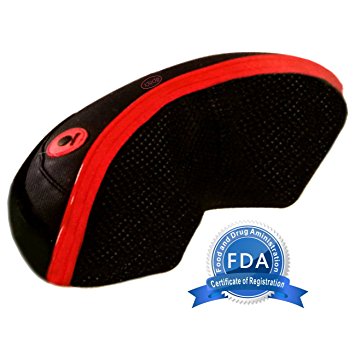 Shiatsu Back Neck Massager, IDODO FDA Approved Massage Pillow with Heat and 8 Rollers for Shoulder, Deep Kneading to Relieve Pain for Chair, Car, Home and Office Use