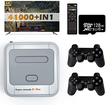 Kinhank Retro Game Console,Super Console X Pro with 41,000  Video Games, Classic Mini Gaming Systems for TV,Plug and Play,Compatible with PS1/PSP/DC/MAME etc,Support 4K HD/AV Output