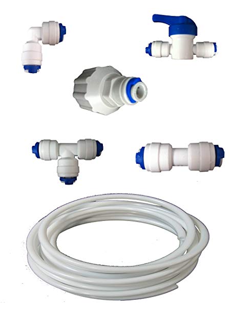 Fridge Filter Plumbing Kit / Hose Connection Kit for American Style Fridge Freezers , fits LG , Samsung , Bosch , Daewoo , GE   all with 1/4" lldpe water pipe…