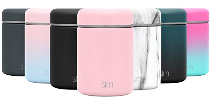 Simple Modern 12oz Provision Food Jar with Stainless Steel Lid - Vacuum Insulated Flask 18/8 Leak Proof Kid's Food Storage Container Flask -Blush