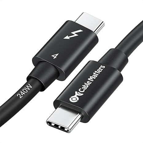[Intel Certified] Cable Matters 40Gbps USB4 Thunderbolt 4 Cable 2.6ft with 8K Video and 100W Charging - 0.8m - Backwards Compatible with Thunderbolt 3 Cable and USB-C