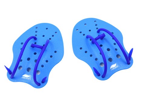 Swimming Hand Paddles for Kids with Adjustable Strap for Swimming Beginner Improve Swimming Speed Small Size 6.7*5 Inch
