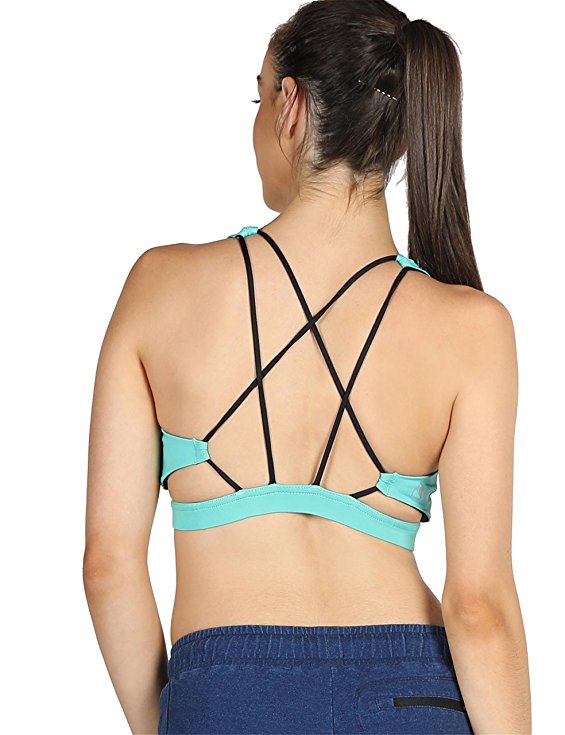 icyzone Women Activewear Yoga Clothes Strappy Crisscross Racerback Sports Bras