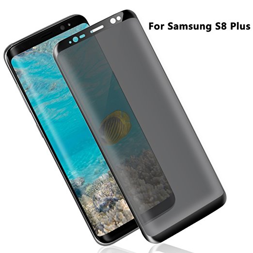 Galaxy S8 Plus Screen Protectors Ying ze Anti-spy glass protectors 3D Full Curved Tempered Glass Film Black
