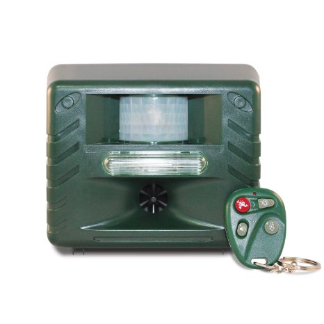 Yard Sentinel RC - Pest Animal Control Repeller with Motion Detector, 4 Key Remote, Strobe & Intruder Alarm