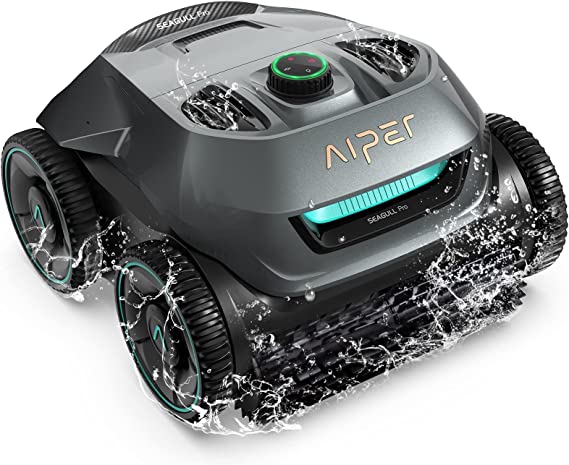 Aiper Cordless Robotic Pool Cleaner for Inground Pools, Wall Climbing Automatic Pool Robot Cleaner with Powerful Suction/Smart Navigation/Top Load Filters for Above/In-Ground Pools