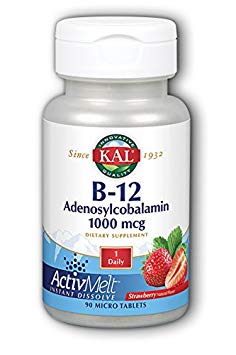 KAL B-12 Adenosylcobalamin Activmelt, Strawberry, White, 90 Count