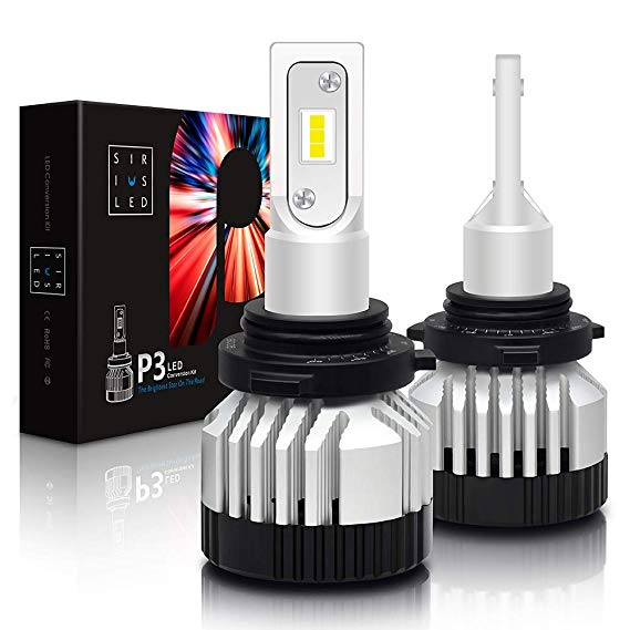 SiriusLED P3 Series 9006 Canbus LED Headlight Bulb External driver Super High Power 45W Extremely Bright 14000 Lumen 6500k White Conversion Kit Pack of 2