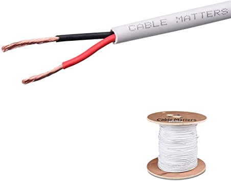 Cable Matters 14 AWG CL2 in Wall Rated Oxygen-Free Bare Copper 2 Conductor Speaker Wire (Speaker Cable) 500 Feet