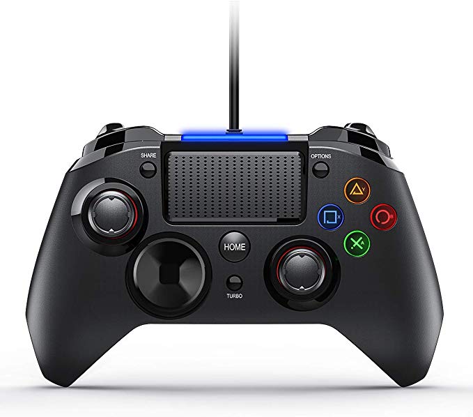 PICTEK PS4 Controller,【Upgraded Version】3-in-1 Wired Gaming Controller with Vibration Turbo and Trigger Buttons, USB Controller Joystick Gamepad for Playstation 4, PS3, Windows, TV Box, Android