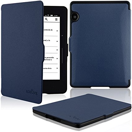 HOTCOOL Amazon Kindle Voyage Case Cover - The Thinnest And Lightest PU Leather 201ag Case For 2014 Version Amazon Kindle Voyage (With Smart Auto Sleep/Wake feature), Navy Blue