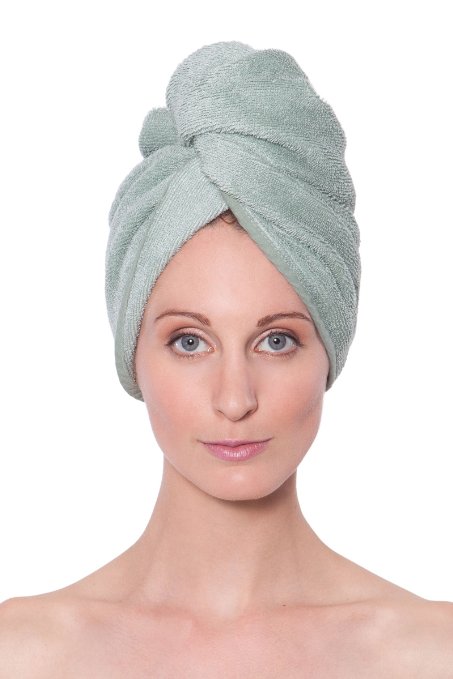 Womens Bamboo Hair Towel Lily Green Unisize Spa Wrap Hair Towel AB0101-LGN-U