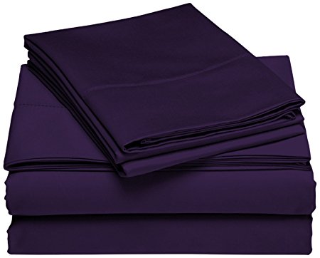 Brielle 100-Percent Rayon Bamboo Sheet Set, Full, Royal Purple