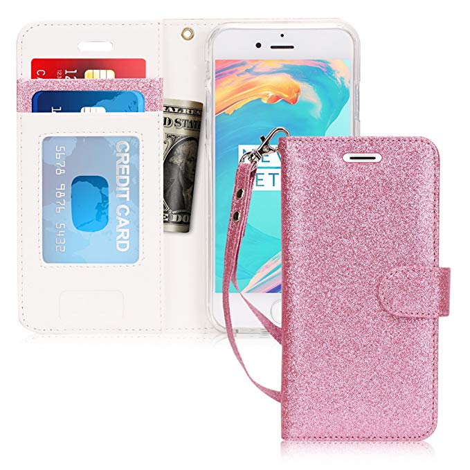 FYY Luxury PU Leather Wallet Case for iPhone 6S Plus/iPhone 6 Plus, [Kickstand Feature] Flip Folio Case Cover with [Card Slots] and [Note Pockets] for Apple iPhone 6 Plus/6S Plus (5.5") Pink