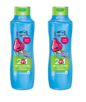 Suave Kids 2 in 1 Shampoo & Conditioner, Strawberry 22.5 oz (Pack of 2)