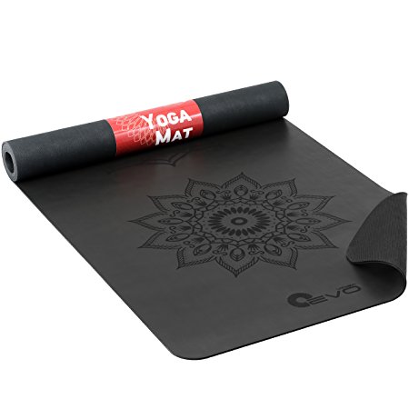 Yoga EVO Yoga Mat With Rubber Base - Non-Slip Pilates, Fitness & Workout Surface - Experience Unparalleled connection to the earth - 71"x 26"