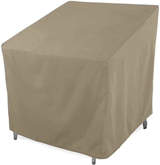 SunPatio Outdoor Club Chair Cover, Water Resistant, Lightweight, Helpful Air Vents, All Weather Protection, 33.5" W x 37" D x 36" H, Neutral Taupe